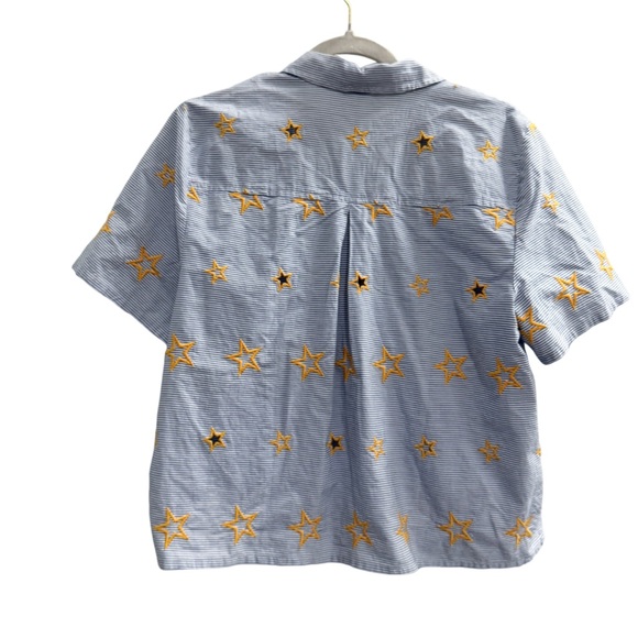 MADEWELL Star Embroidered Striped Shirt
Blue White
Size Large - Picture 4 of 9